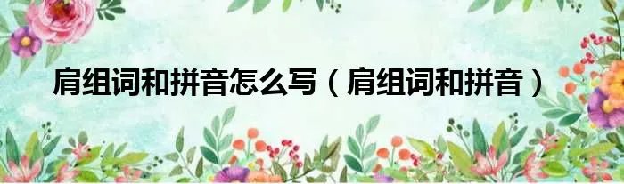 肩组词和拼音怎么写（肩组词和拼音）