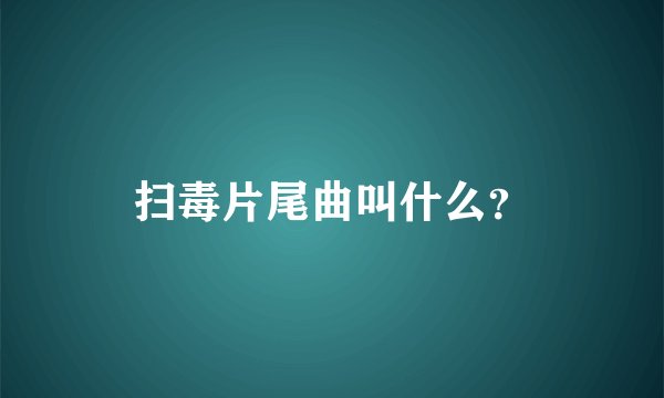 扫毒片尾曲叫什么？