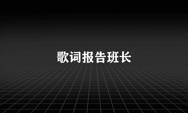 歌词报告班长
