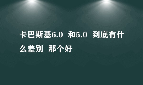 卡巴斯基6.0  和5.0  到底有什么差别  那个好