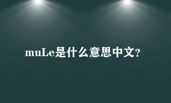 muLe是什么意思中文？