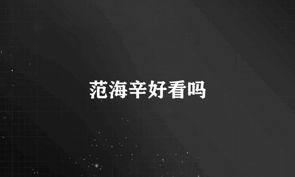 范海辛好看吗