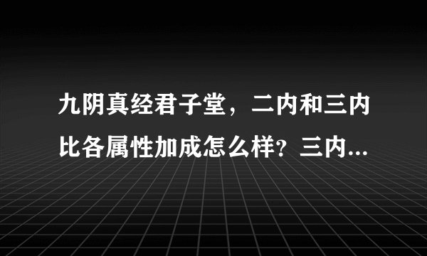 九阴真经君子堂，二内和三内比各属性加成怎么样？三内剑我两忘效果是什么？