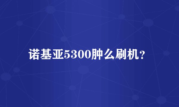 诺基亚5300肿么刷机？