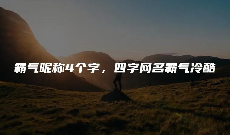 霸气昵称4个字，四字网名霸气冷酷