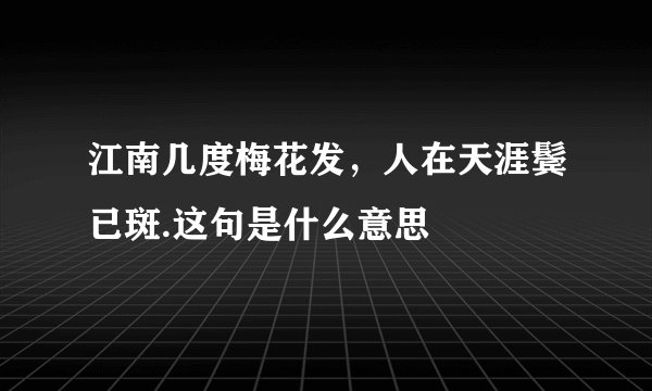 江南几度梅花发，人在天涯鬓已斑.这句是什么意思