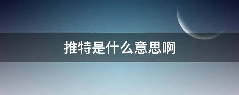 推特是什么意思啊