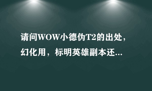 请问WOW小德伪T2的出处，幻化用，标明英雄副本还是普通副本还有DZ能幻化加智力的皮甲么