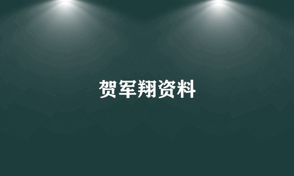 贺军翔资料