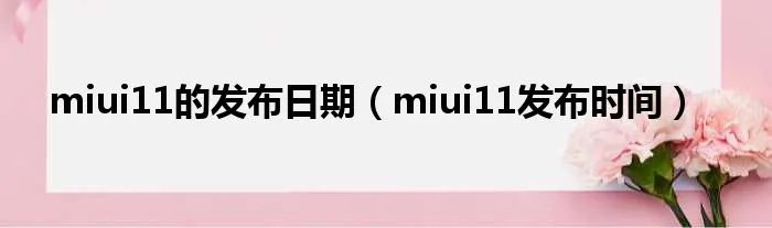 miui11的发布日期（miui11发布时间）