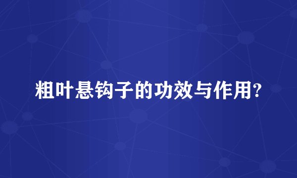 粗叶悬钩子的功效与作用?