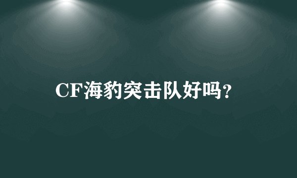 CF海豹突击队好吗？