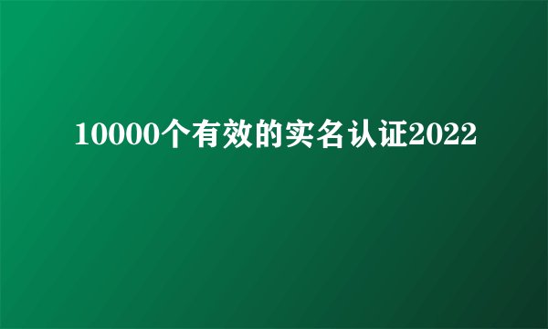 10000个有效的实名认证2022