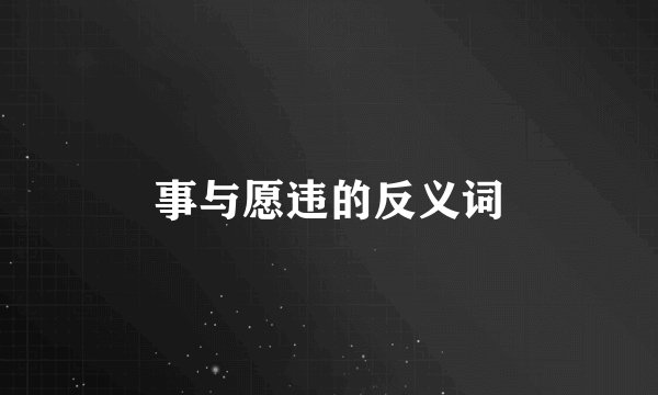 事与愿违的反义词