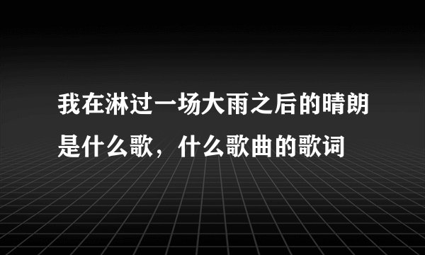 我在淋过一场大雨之后的晴朗是什么歌，什么歌曲的歌词