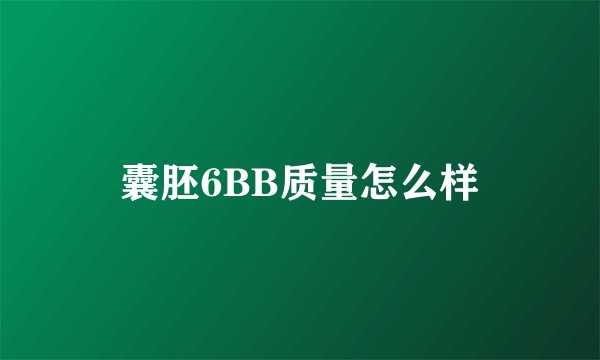囊胚6BB质量怎么样
