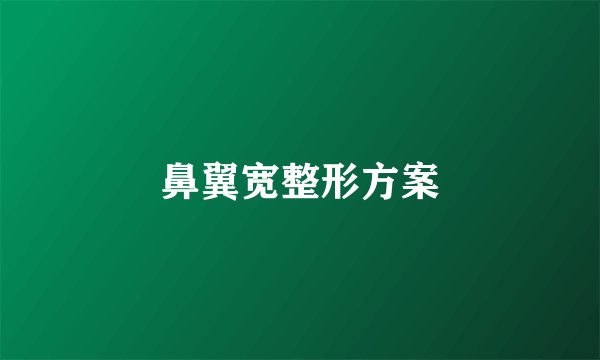 鼻翼宽整形方案