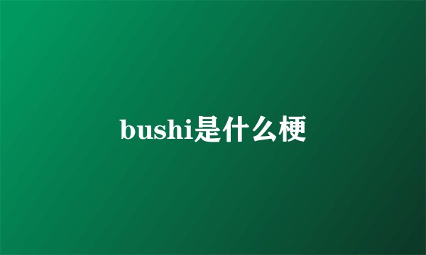 bushi是什么梗