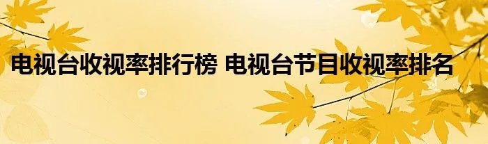 电视台收视率排行榜 电视台节目收视率排名