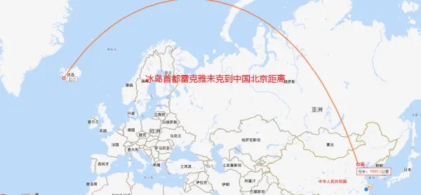 克罗地亚，冰岛，智利分别离中国多少么里