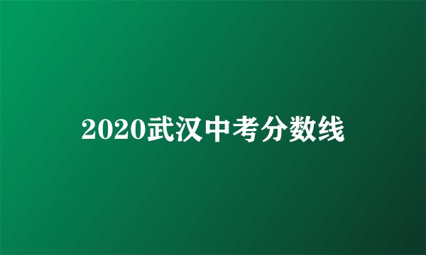 2020武汉中考分数线