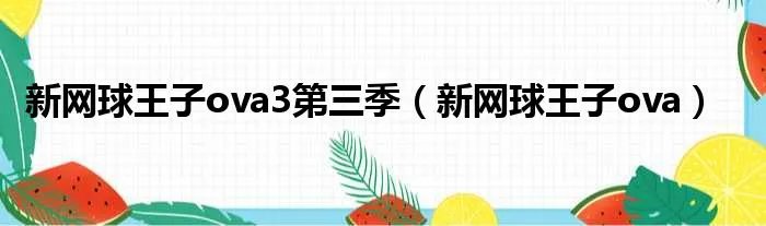 新网球王子ova3第三季（新网球王子ova）
