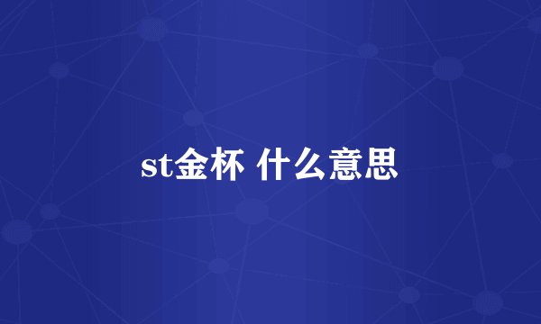st金杯 什么意思