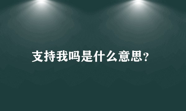 支持我吗是什么意思？