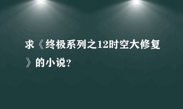 求《终极系列之12时空大修复》的小说？
