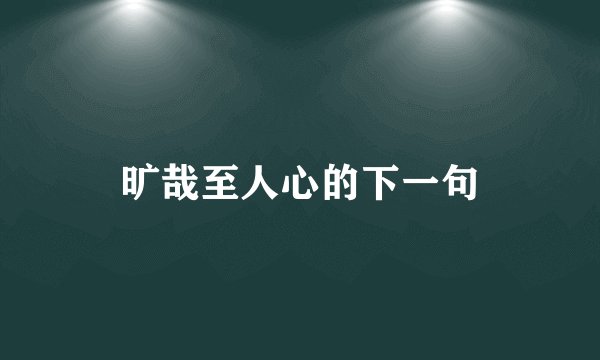 旷哉至人心的下一句
