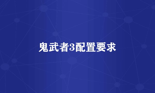 鬼武者3配置要求