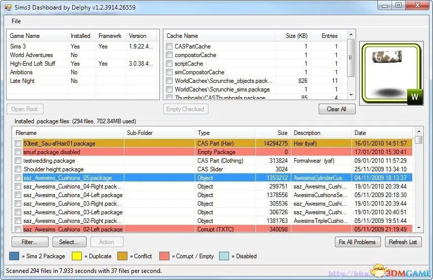 模拟人生3 MOD冲突 检查工具