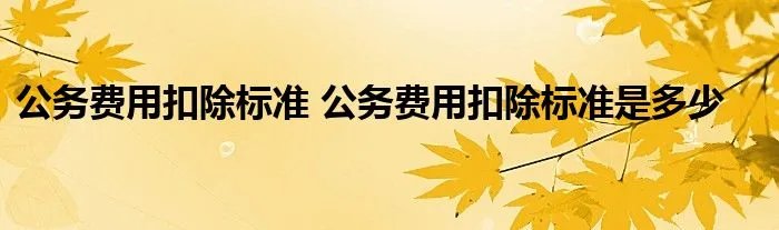 公务费用扣除标准 公务费用扣除标准是多少