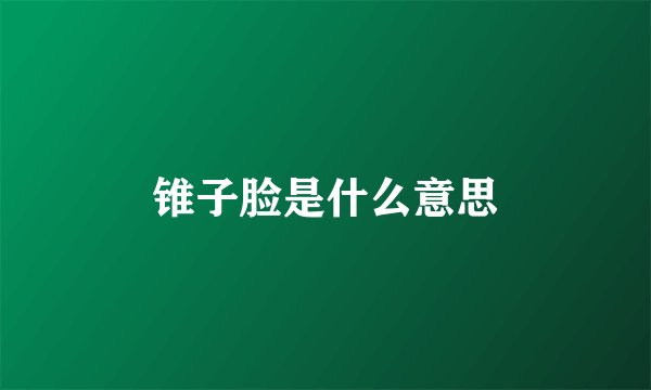 锥子脸是什么意思