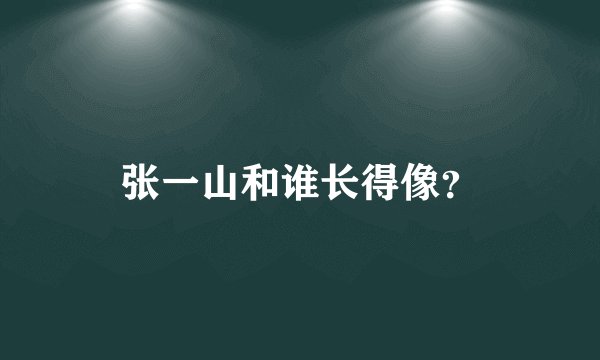 张一山和谁长得像？