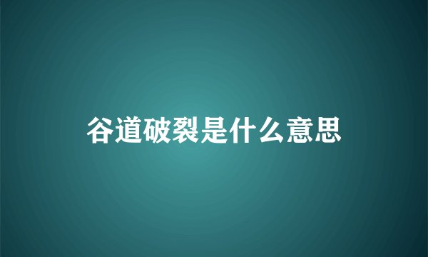 谷道破裂是什么意思