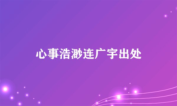 心事浩渺连广宇出处