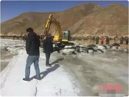 牦牛过冰河致坍塌现场什么情况？