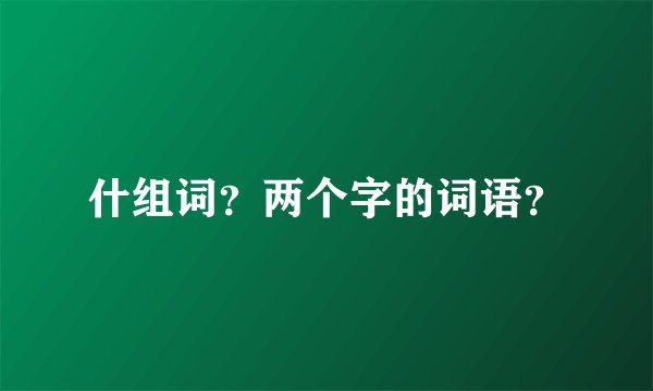 什组词？两个字的词语？