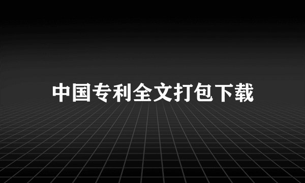 中国专利全文打包下载