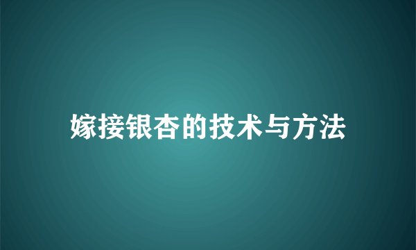 嫁接银杏的技术与方法