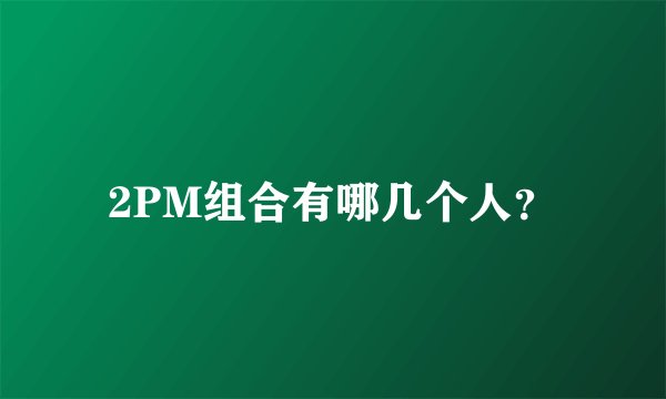 2PM组合有哪几个人？
