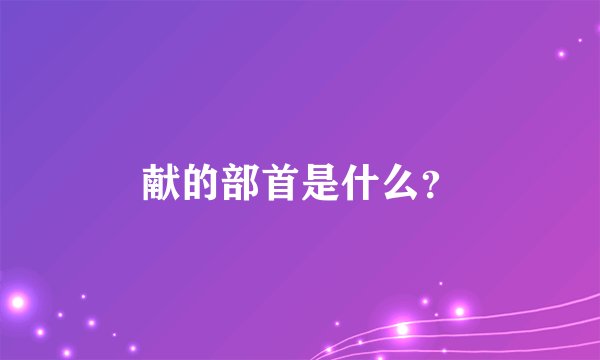 献的部首是什么？
