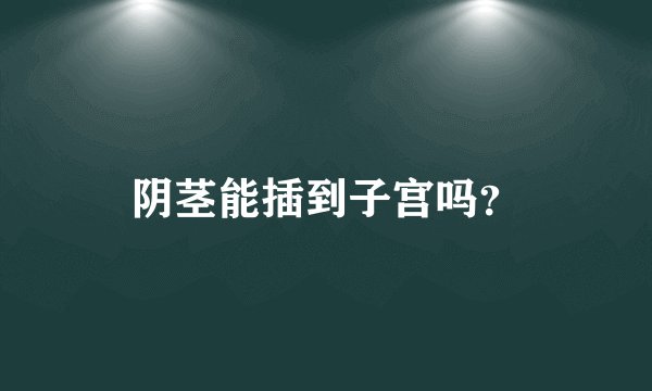 阴茎能插到子宫吗？