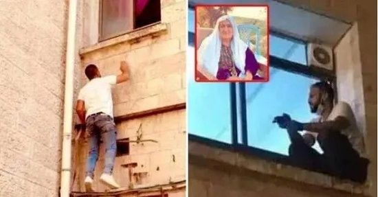 巴勒斯坦男子每日爬窗探望患新冠母亲 背后的真实故事感人肺腑