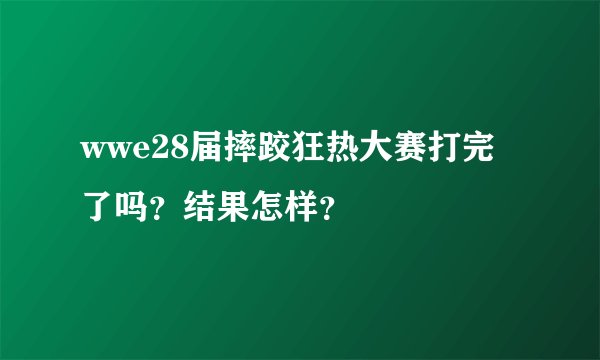 wwe28届摔跤狂热大赛打完了吗?结果怎样?