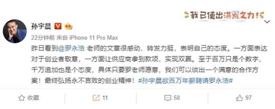 孙雨晨欲百万聘请罗永浩怎么回事 罗永浩限制消费令什么情况