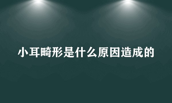 小耳畸形是什么原因造成的
