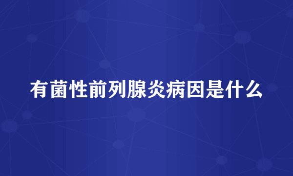 有菌性前列腺炎病因是什么