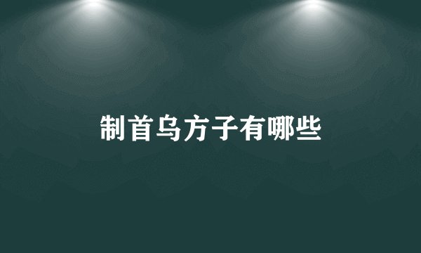制首乌方子有哪些